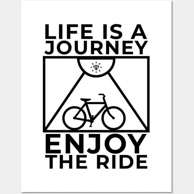 Life Is A Journey Enjoy The Ride Unisex, Minimalist Lettering Art Motivational Encouragement Wall Art by GLAMNEE